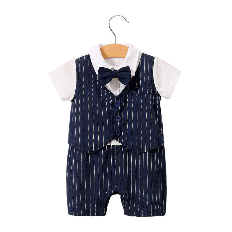 Summer Short Sleeve Baby Thin Gentleman Romper