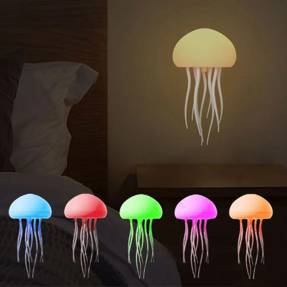 Jellyfish Light Voice Control Atmosphere Night Lights Type-C Charging Bedside Lamp Flexible Tentacles