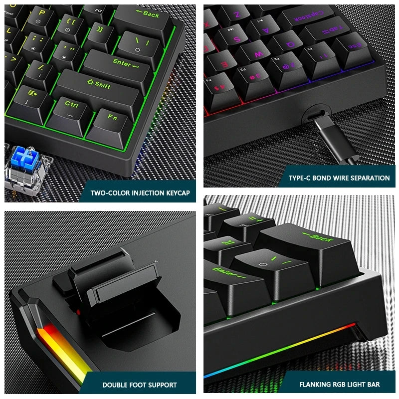 K620 Mini Backlit RGB Gaming Mechanical Keyboard Gamer Kit