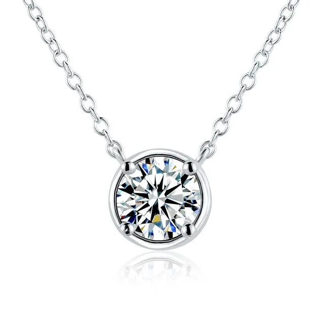 Round Moissanite Pendant Necklace