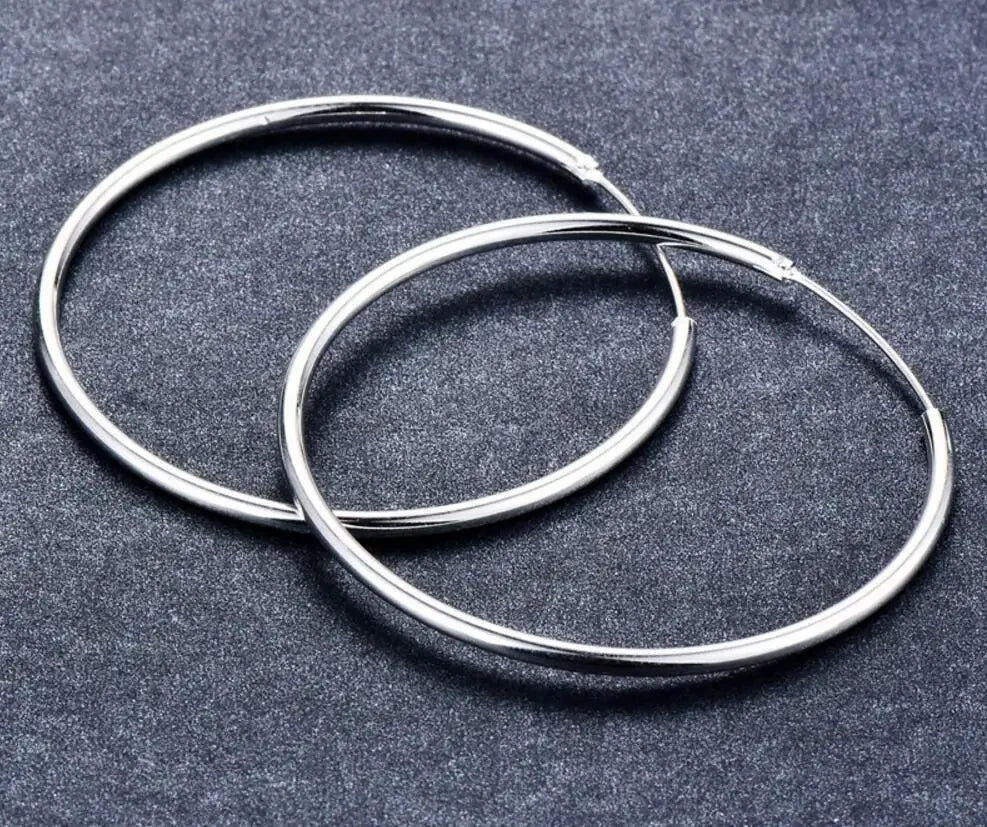 Sterling Silver Round Hoop Earring