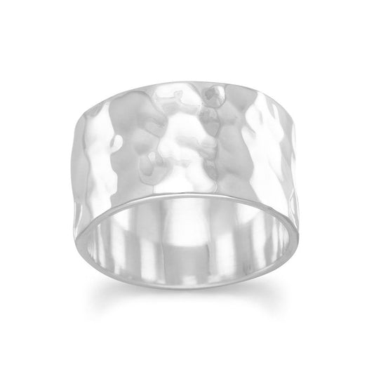 11mm Hammered Band Ring - Fleek Babies