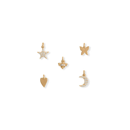 14 Karat Gold Plated "Trendy" Charm Set - Fleek Babies