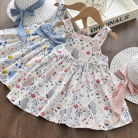 Girls Butterfly Print Cotton  Skirt