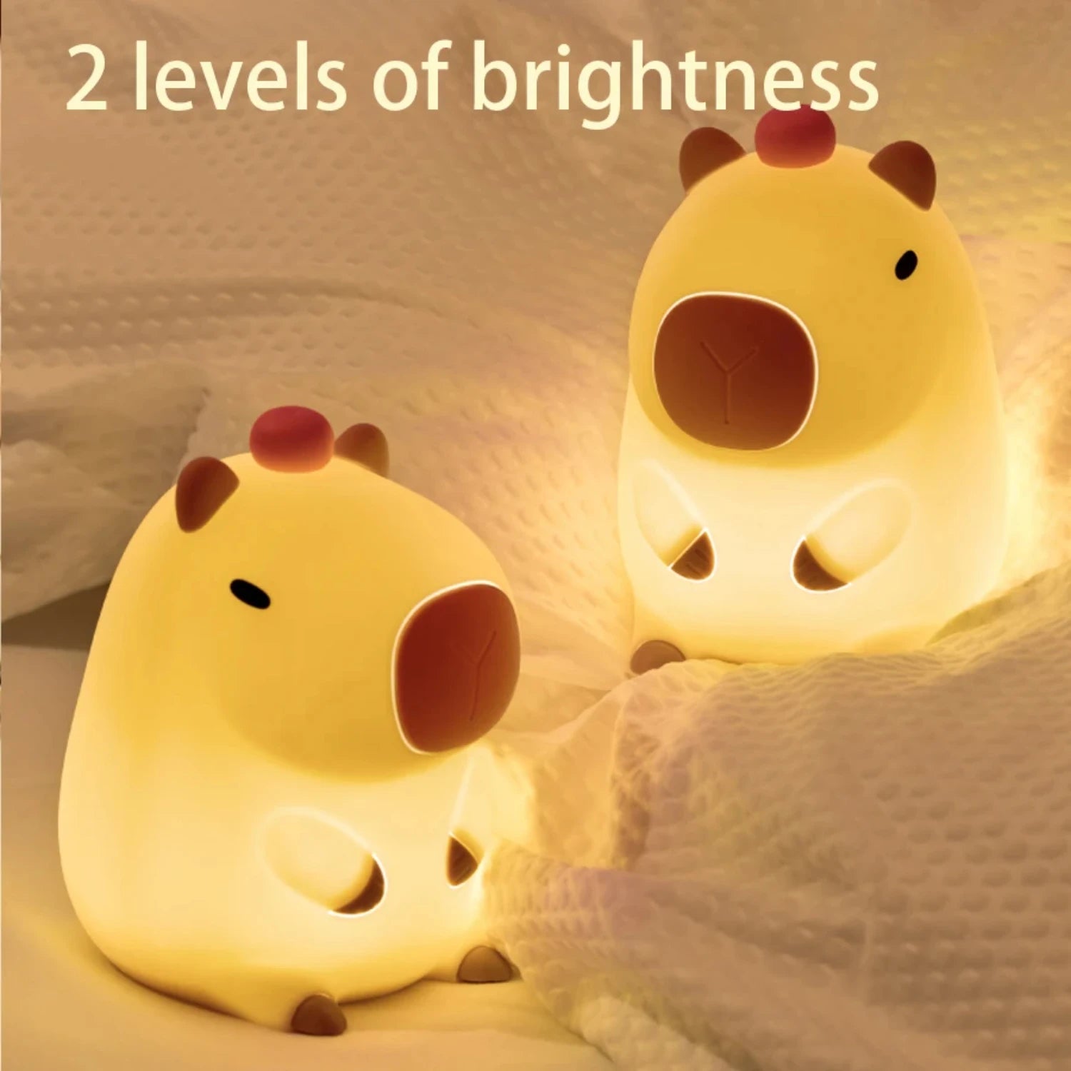 Cute Silicone Touch Activated Capybara Night Light