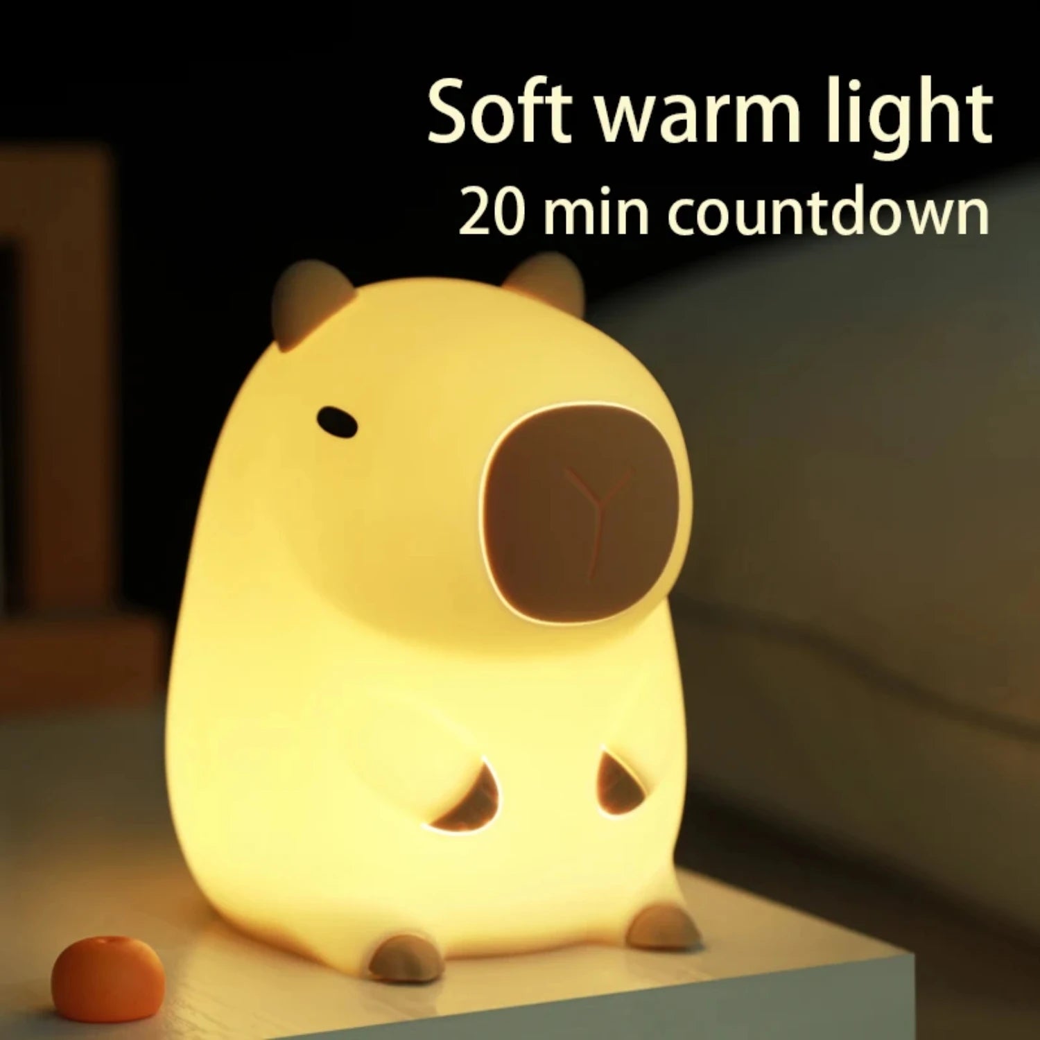 Cute Silicone Touch Activated Capybara Night Light