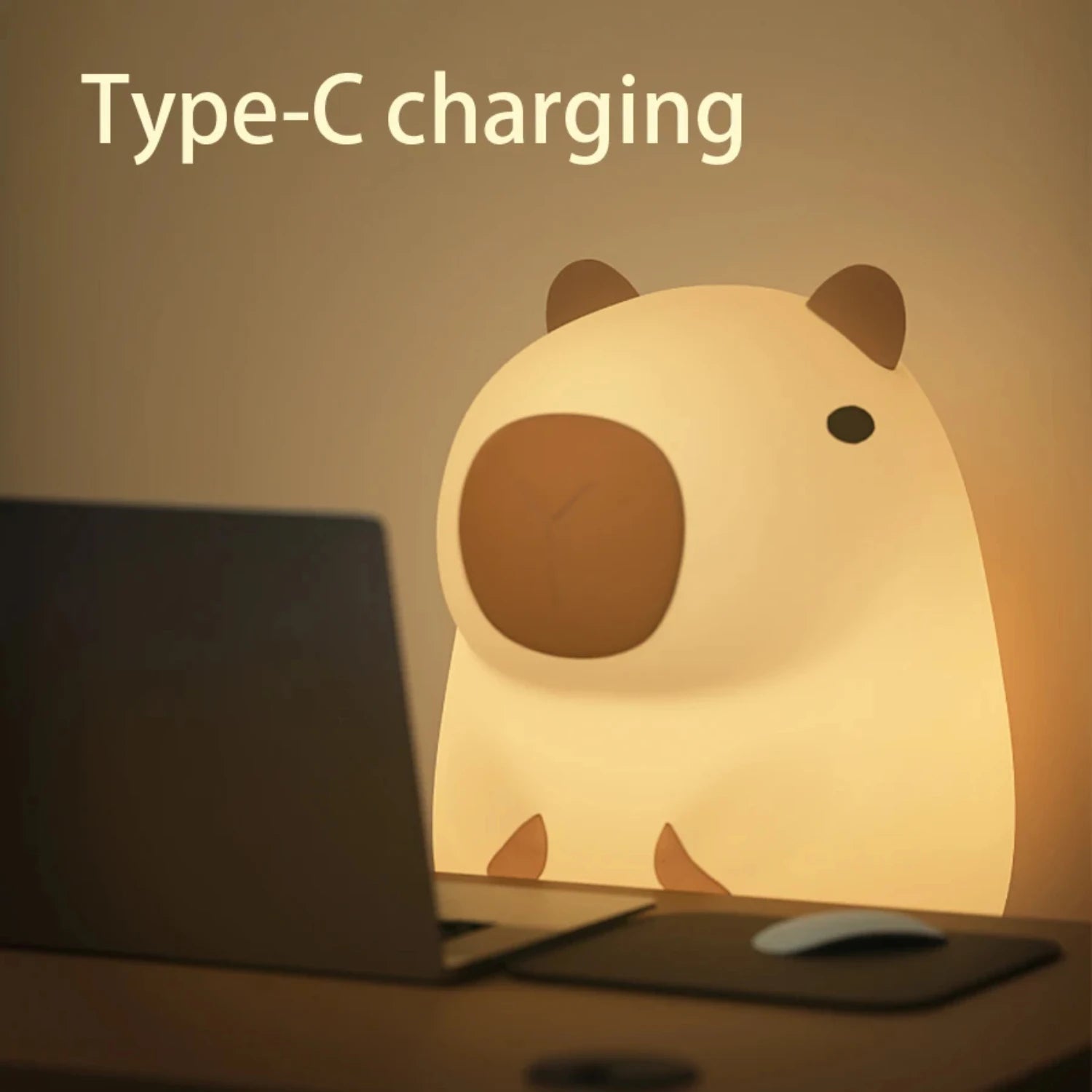 Cute Silicone Touch Activated Capybara Night Light