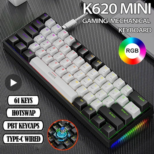 K620 Mini Backlit RGB Gaming Mechanical Keyboard Gamer Kit