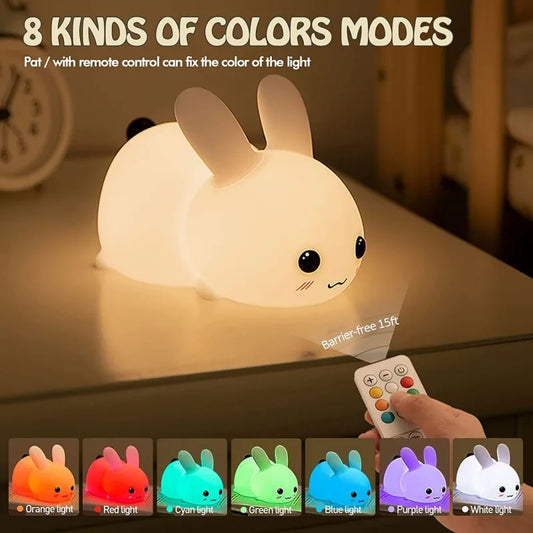 Silicone Touch Activated Multi Color Rabbit Night Light