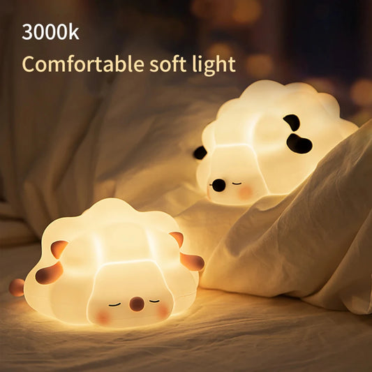 Cute Sheep Panda Silicone USB Rechargeable Timing Night Light