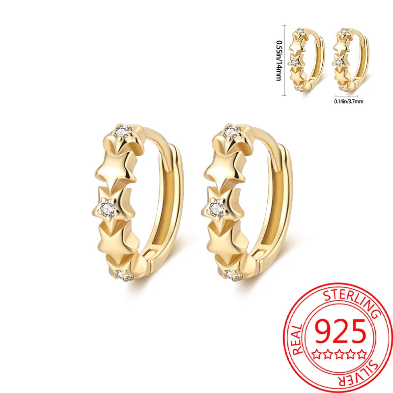 Retro Sterling Silver Colored Gold Square Hoop Earrings