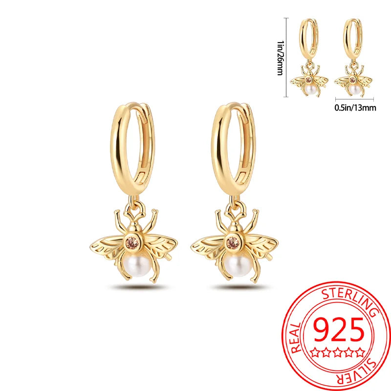 Retro Sterling Silver Colored Gold Square Hoop Earrings