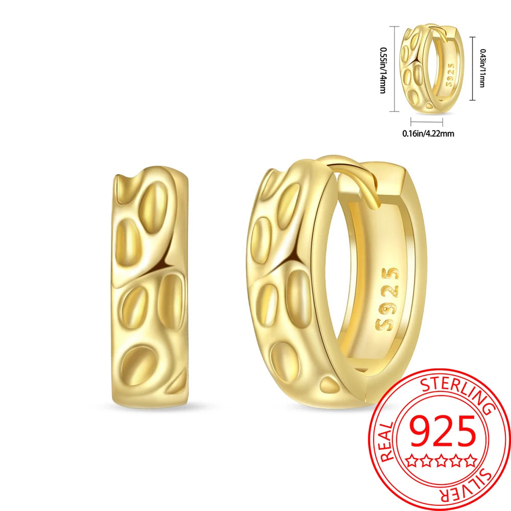 Retro Sterling Silver Colored Gold Square Hoop Earrings