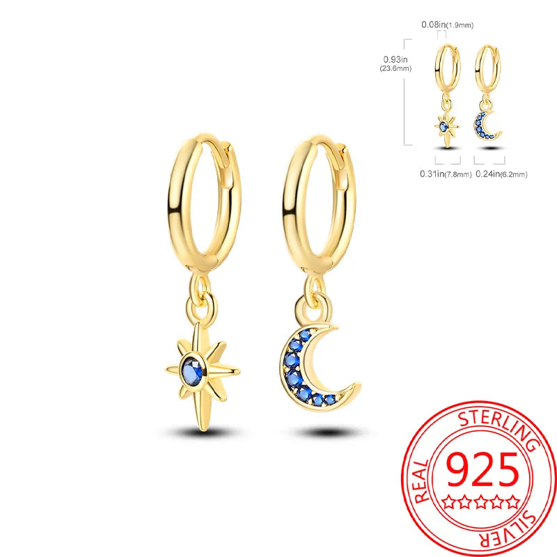 Retro Sterling Silver Colored Gold Square Hoop Earrings