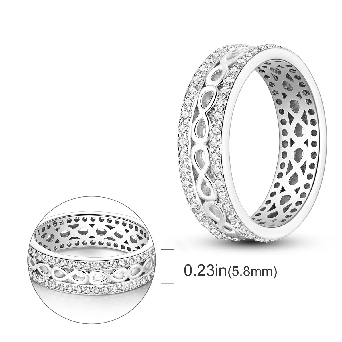 925 Silver Infinite Love Designs Rings