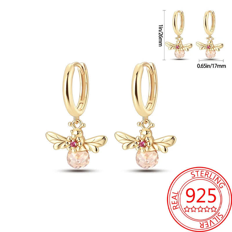 Retro Sterling Silver Colored Gold Square Hoop Earrings