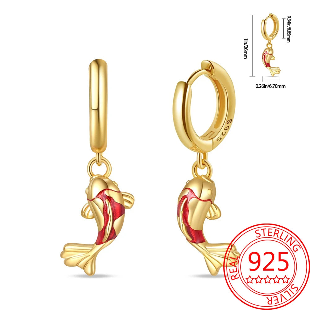 Retro Sterling Silver Colored Gold Square Hoop Earrings