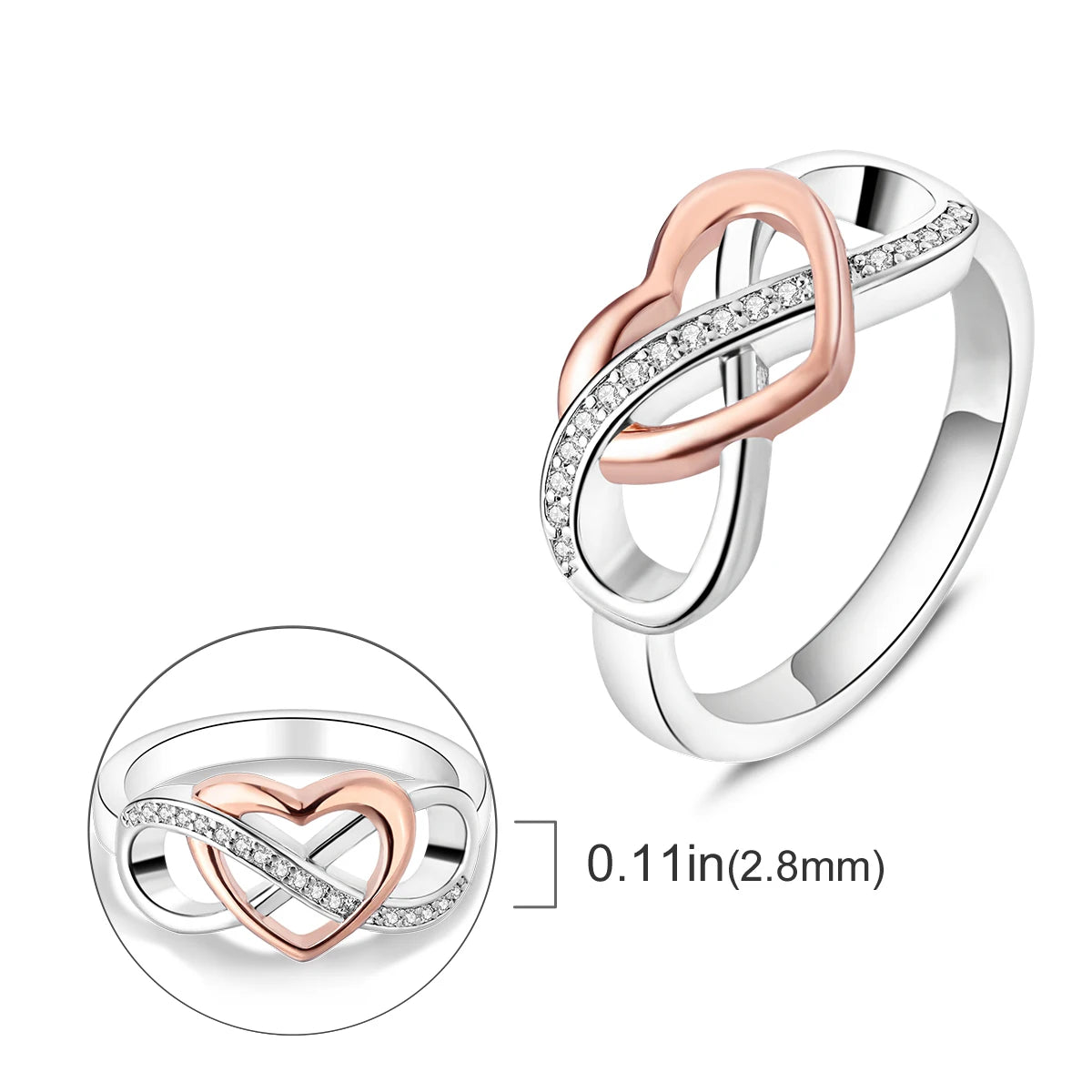 925 Silver Infinite Love Designs Rings