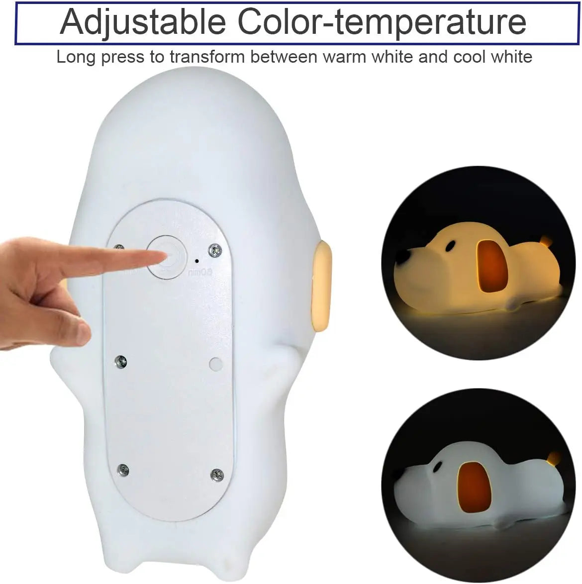 Papa Puppy Silicone Touch Activated Night Light