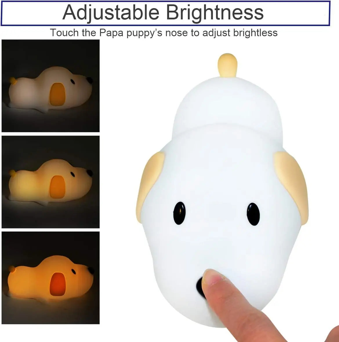 Papa Puppy Silicone Touch Activated Night Light