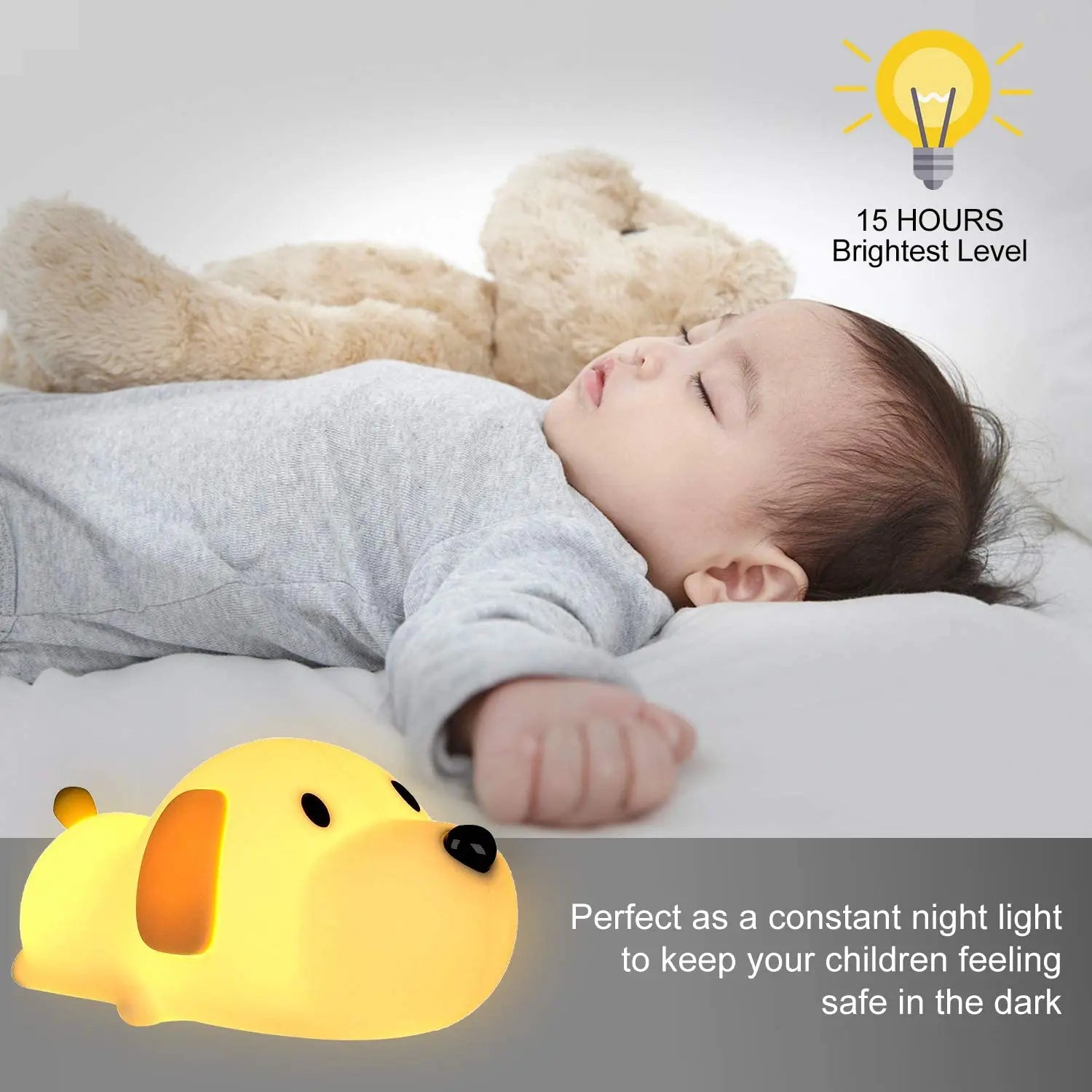 Papa Puppy Silicone Touch Activated Night Light