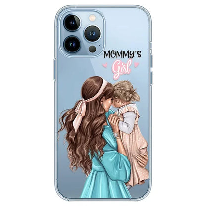 Super Mom Phone Case For iPhone 16 13 12 11 14 15 Pro Max Plus Mini SE Silicone Soft Transparent Covers