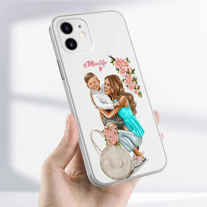 Super Mom Phone Case For iPhone 16 13 12 11 14 15 Pro Max Plus Mini SE Silicone Soft Transparent Covers