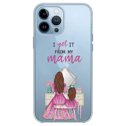 Super Mom Phone Case For iPhone 16 13 12 11 14 15 Pro Max Plus Mini SE Silicone Soft Transparent Covers