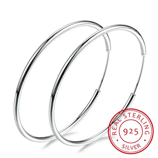 Sterling Silver Round Hoop Earring