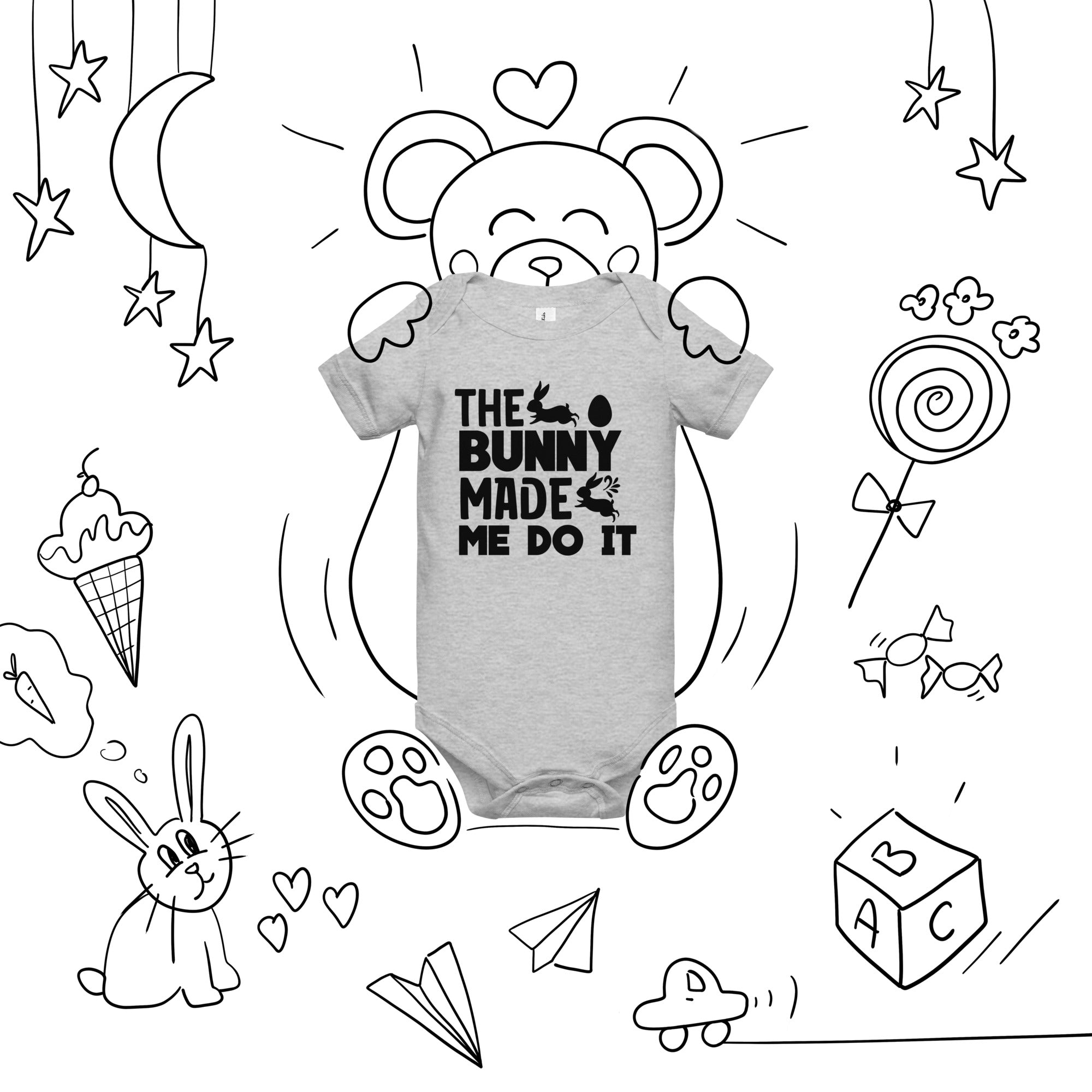 The Bunny Made Me Do It Easter Baby Onesie