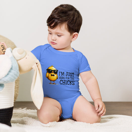 I'm Just Here for the Chicks Baby Onesie