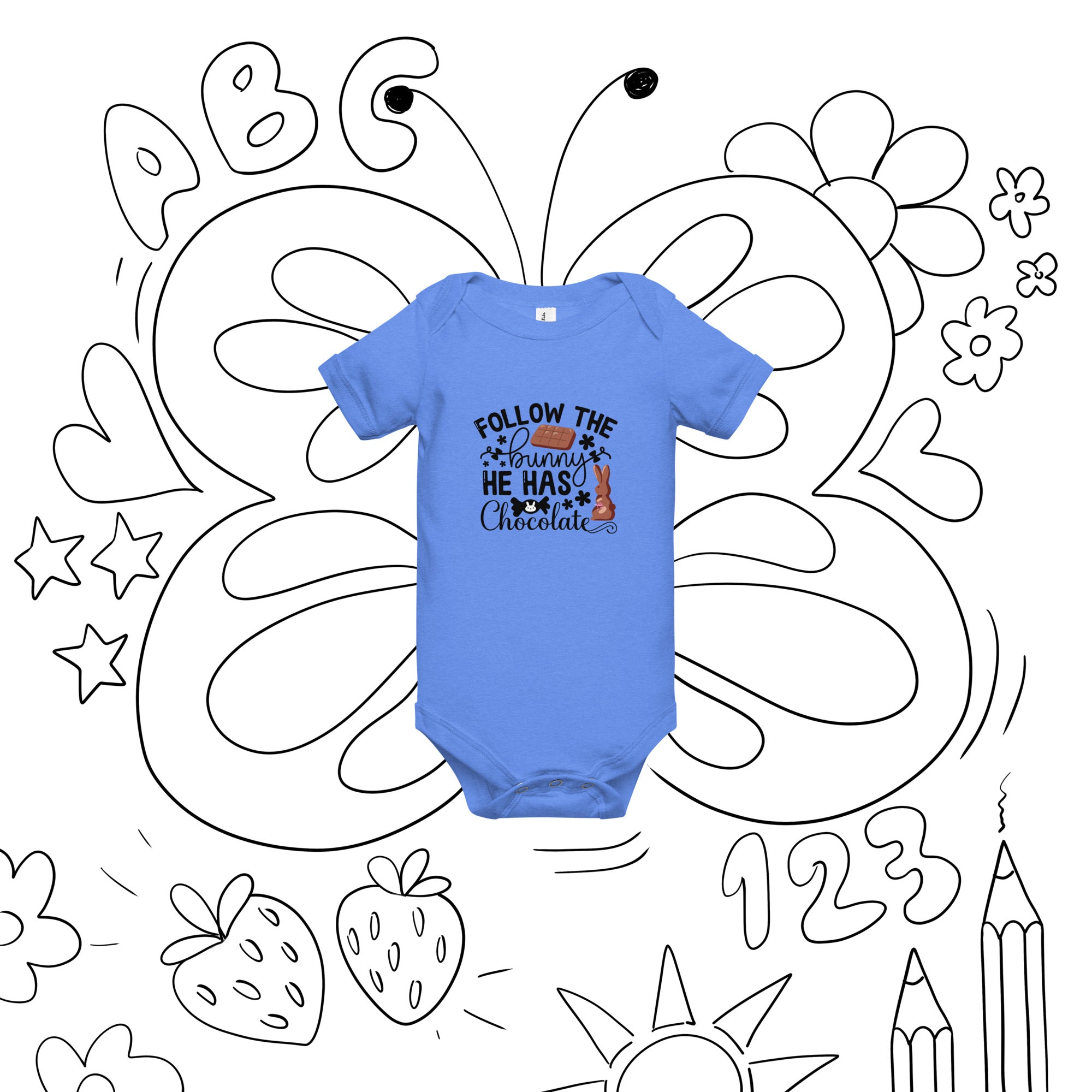 Chocolate Bunny Easter Baby Onesie