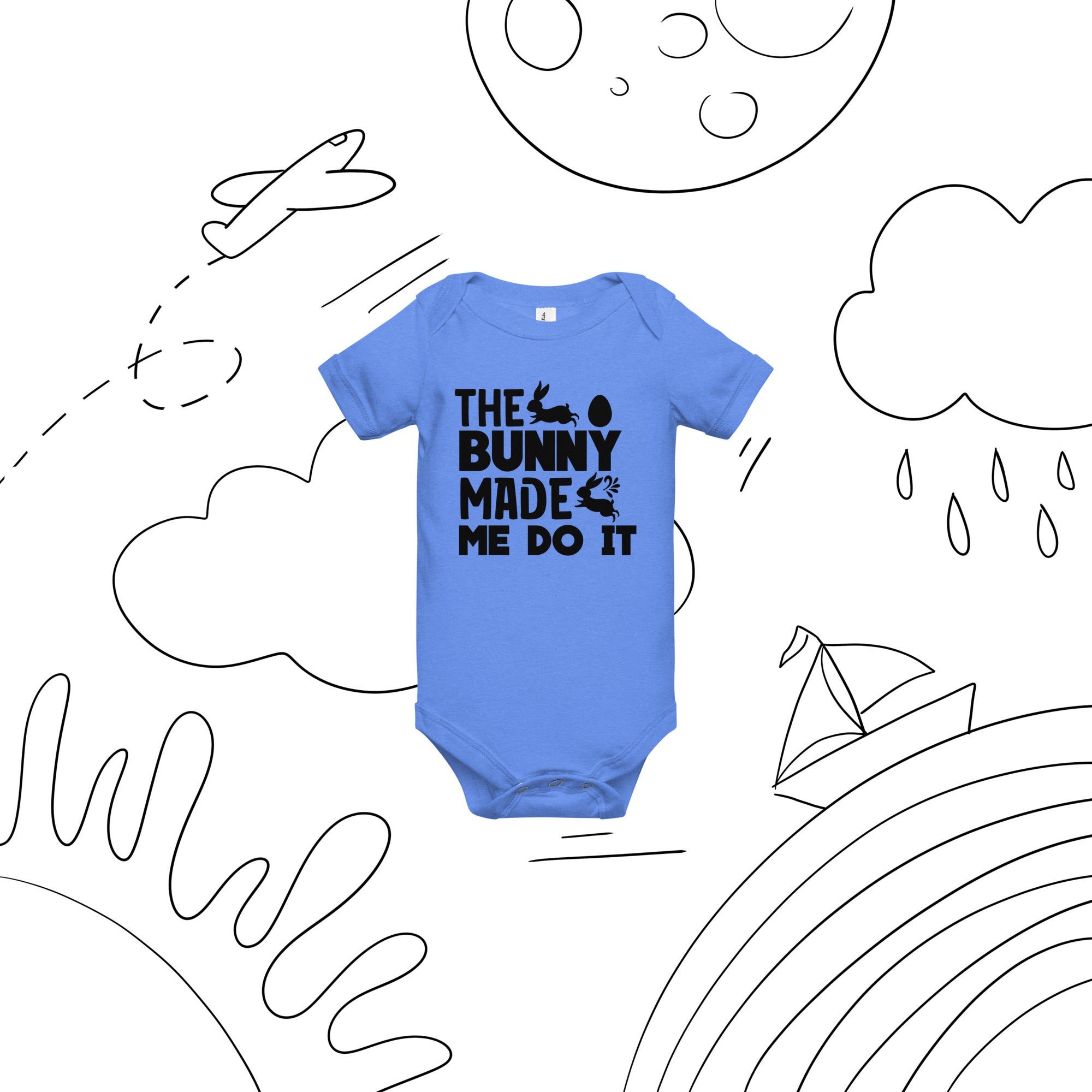 The Bunny Made Me Do It Easter Baby Onesie