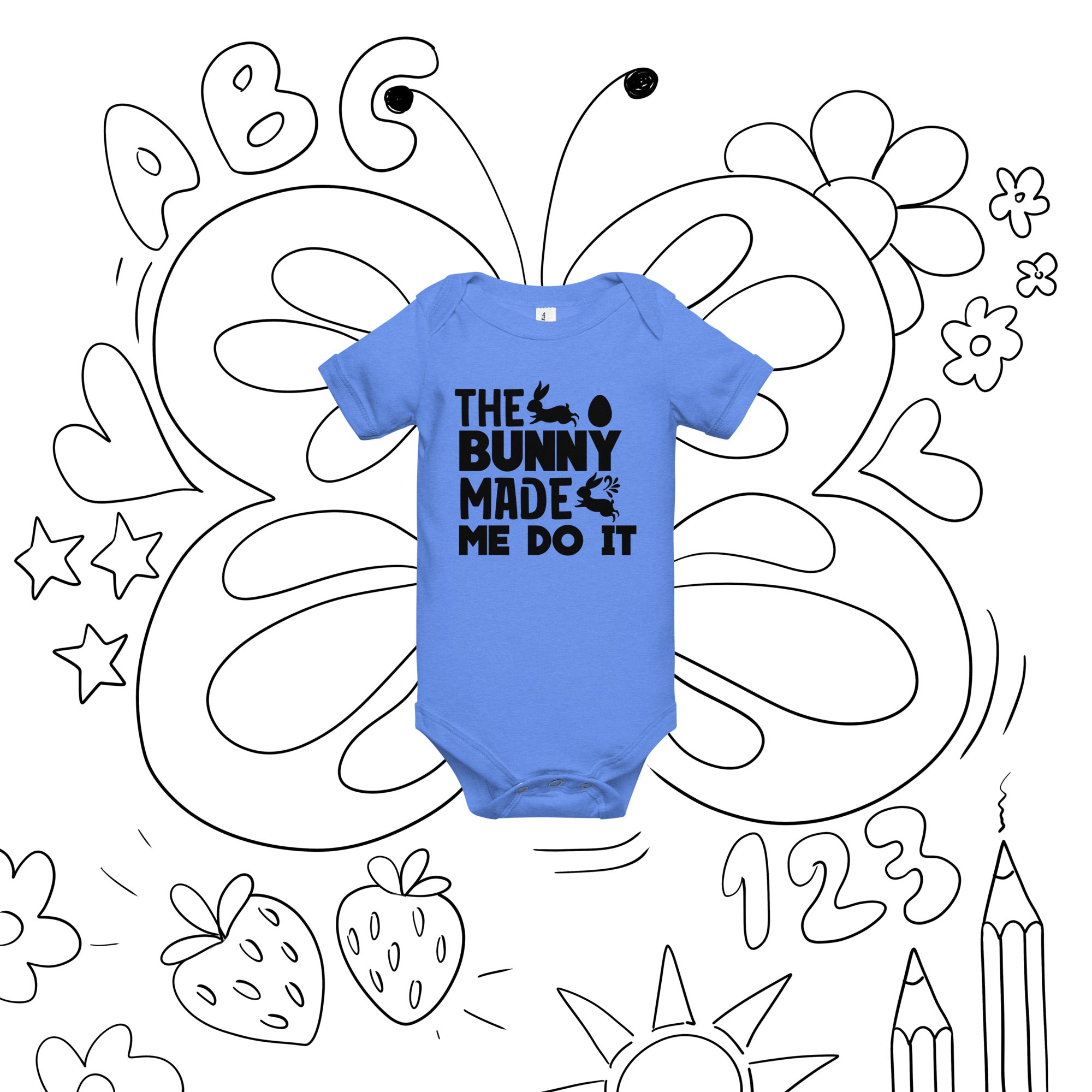 The Bunny Made Me Do It Easter Baby Onesie