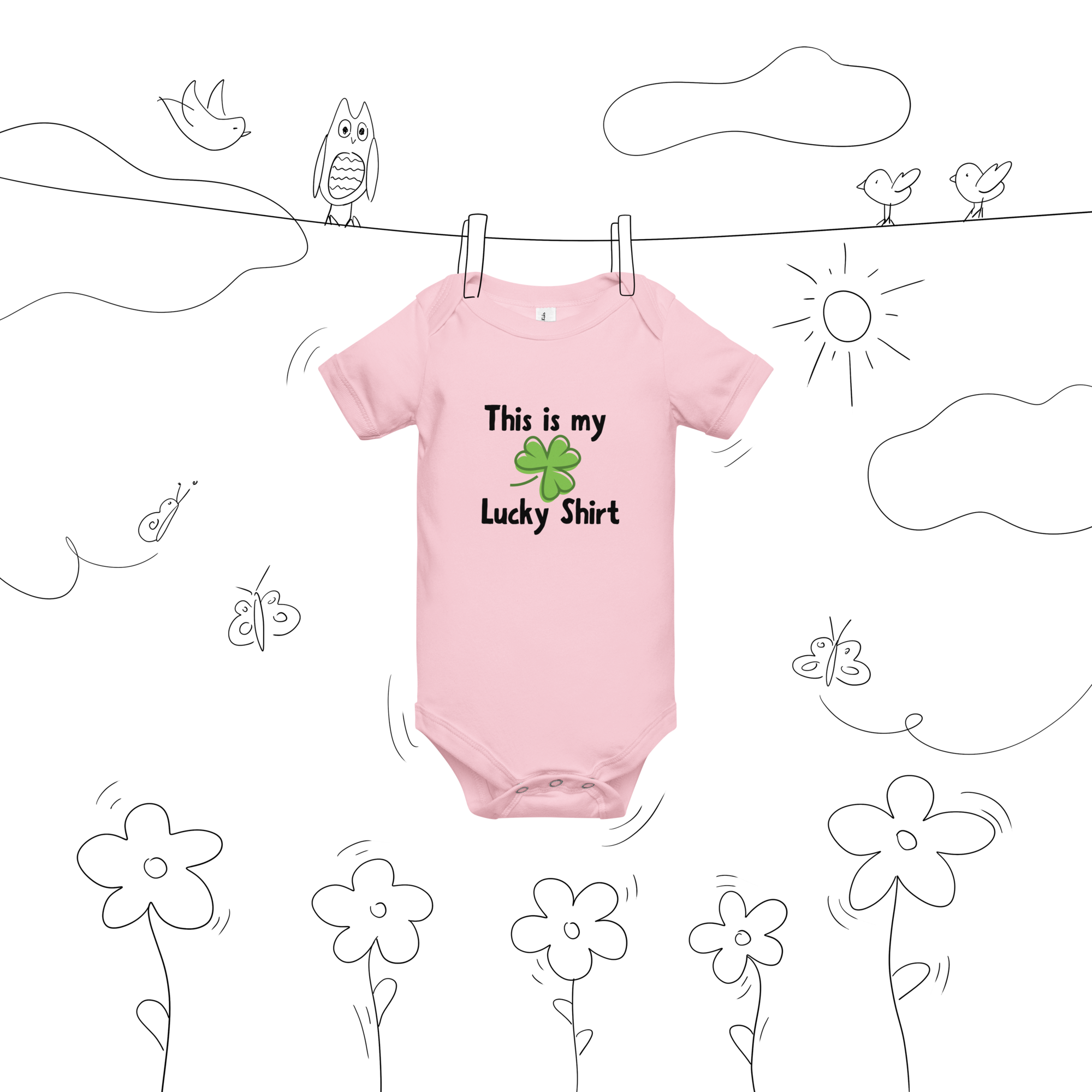 This Is My Lucky Shirt Baby Onesie