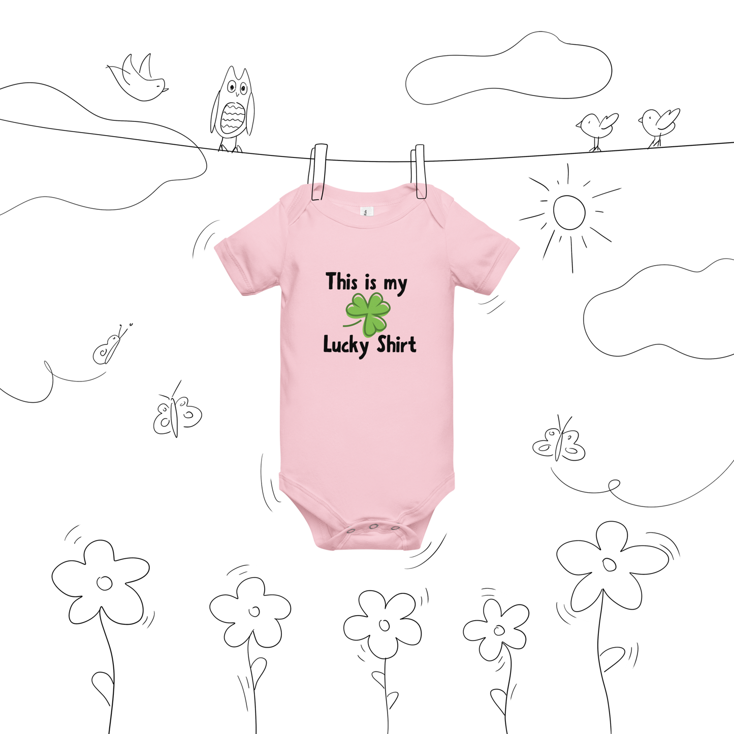 This Is My Lucky Shirt Baby Onesie