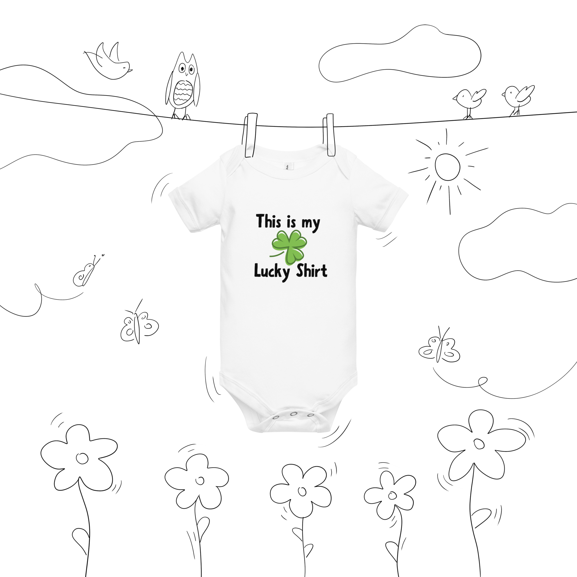 This Is My Lucky Shirt Baby Onesie