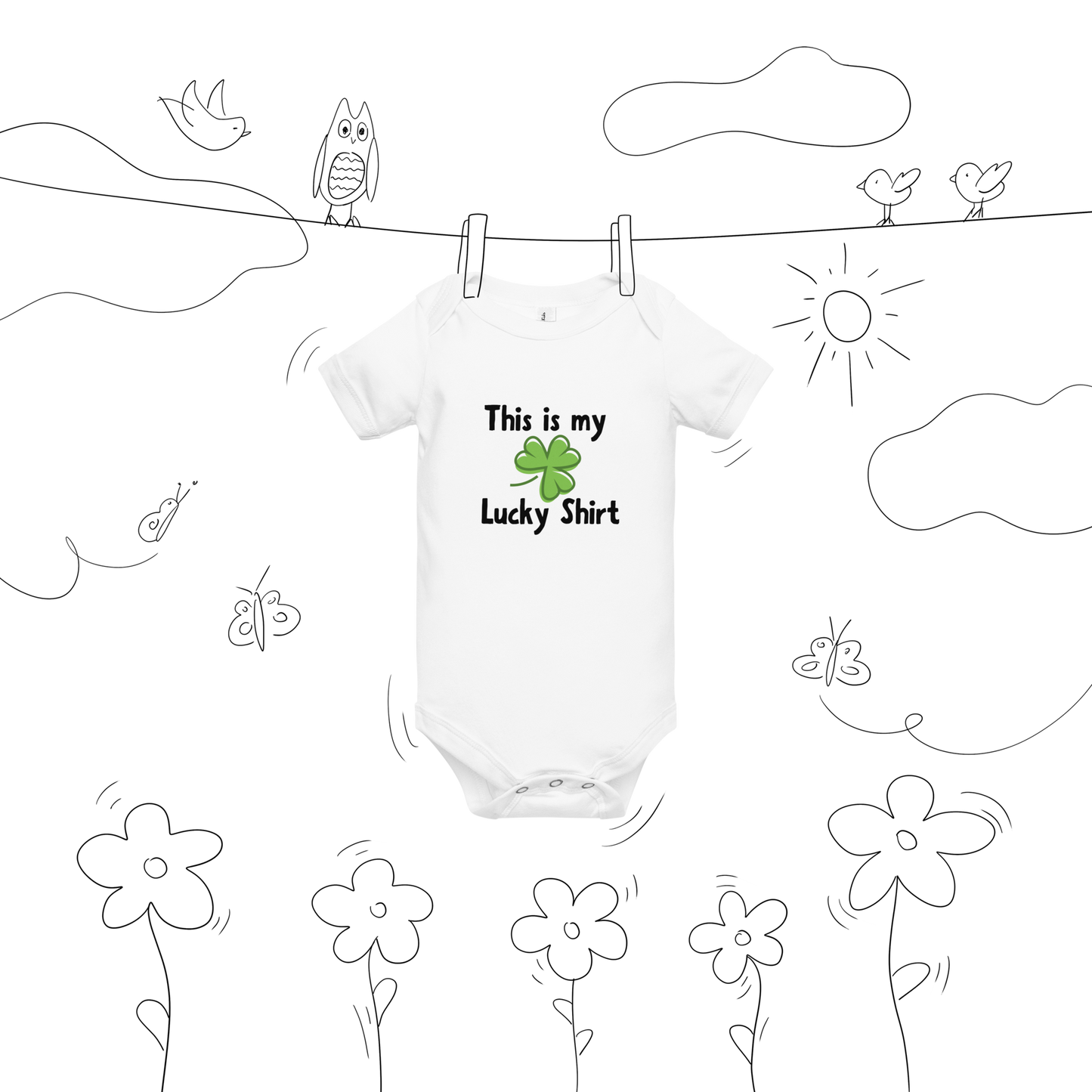 This Is My Lucky Shirt Baby Onesie