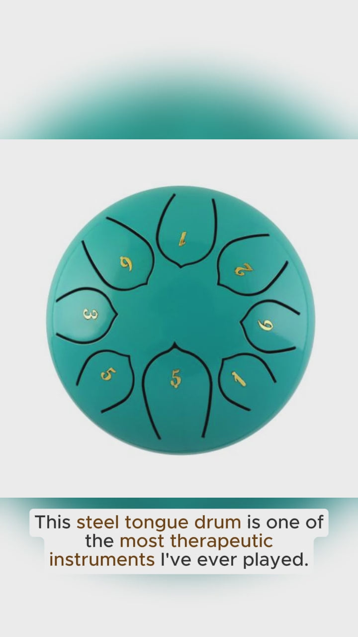 Tongue Drum 6 Inch Steel Tongue Drum Set 8 Tune Hand Pan Drum Pad Tank Sticks Carrying Bag Percussion Instruments Accessories