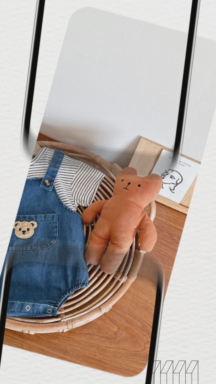 Bear denim baby summer overalls