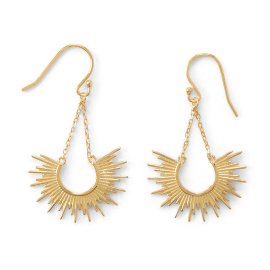 "Shine On!" 14 Karat Gold Plated Sunburst Earrings - Fleek Babies