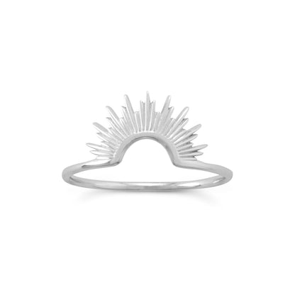 "Shine On!" Shiny Silver Sunburst Ring - Fleek Babies