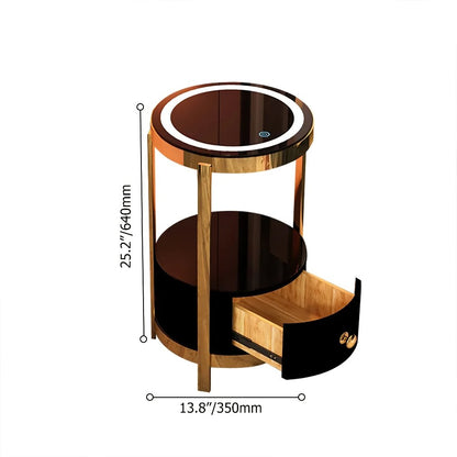 Modern Minimalist Nightstand with Wireless Charging and LED Light