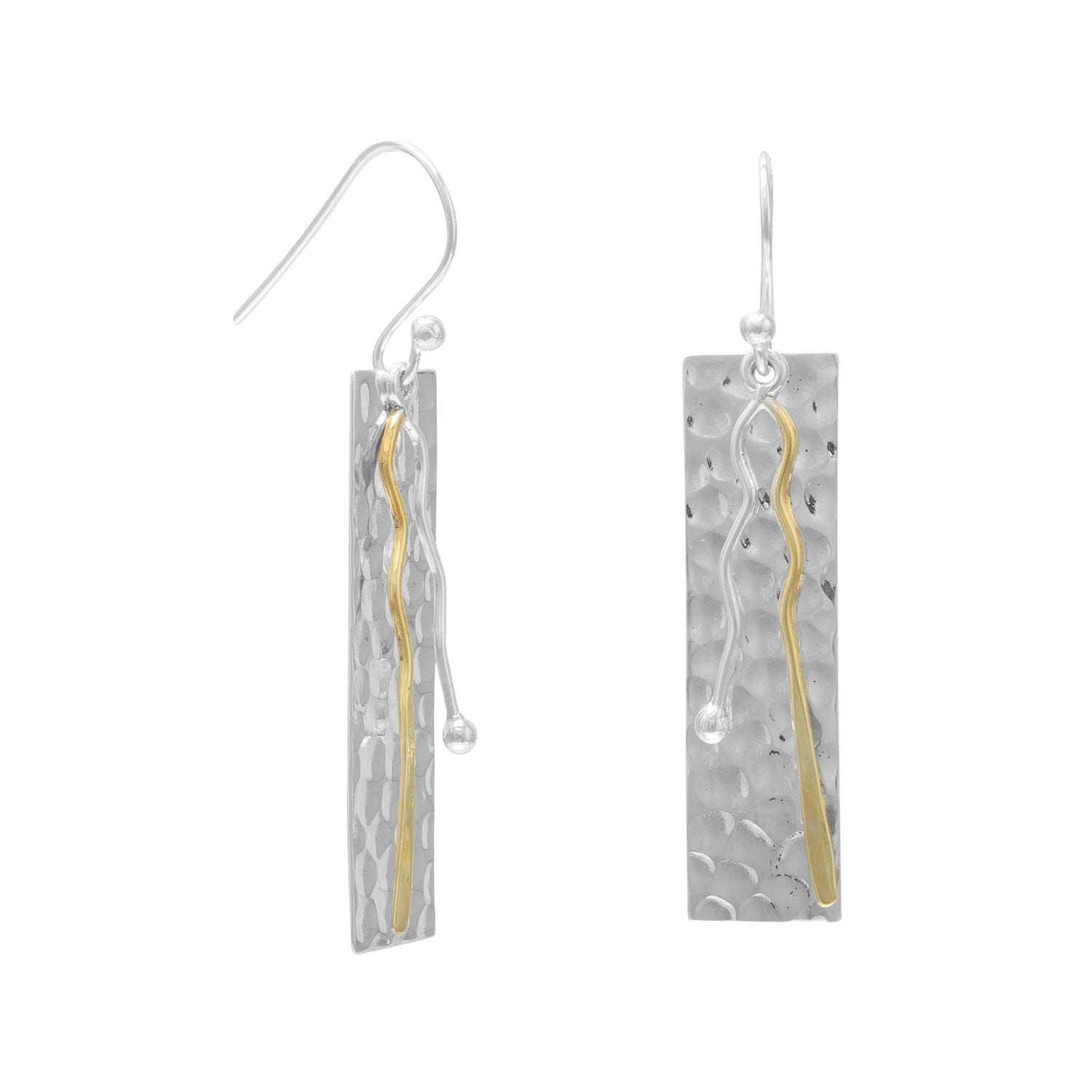 Two Toned Bar Drop Earrings