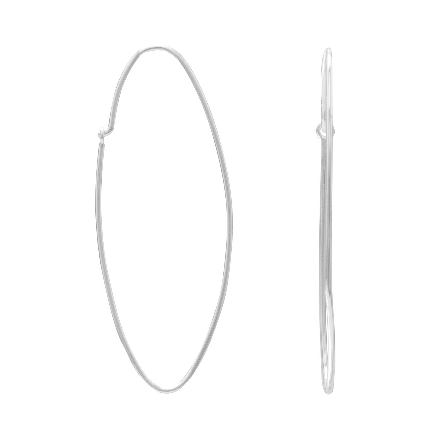 Thin Oval Wire Hoops