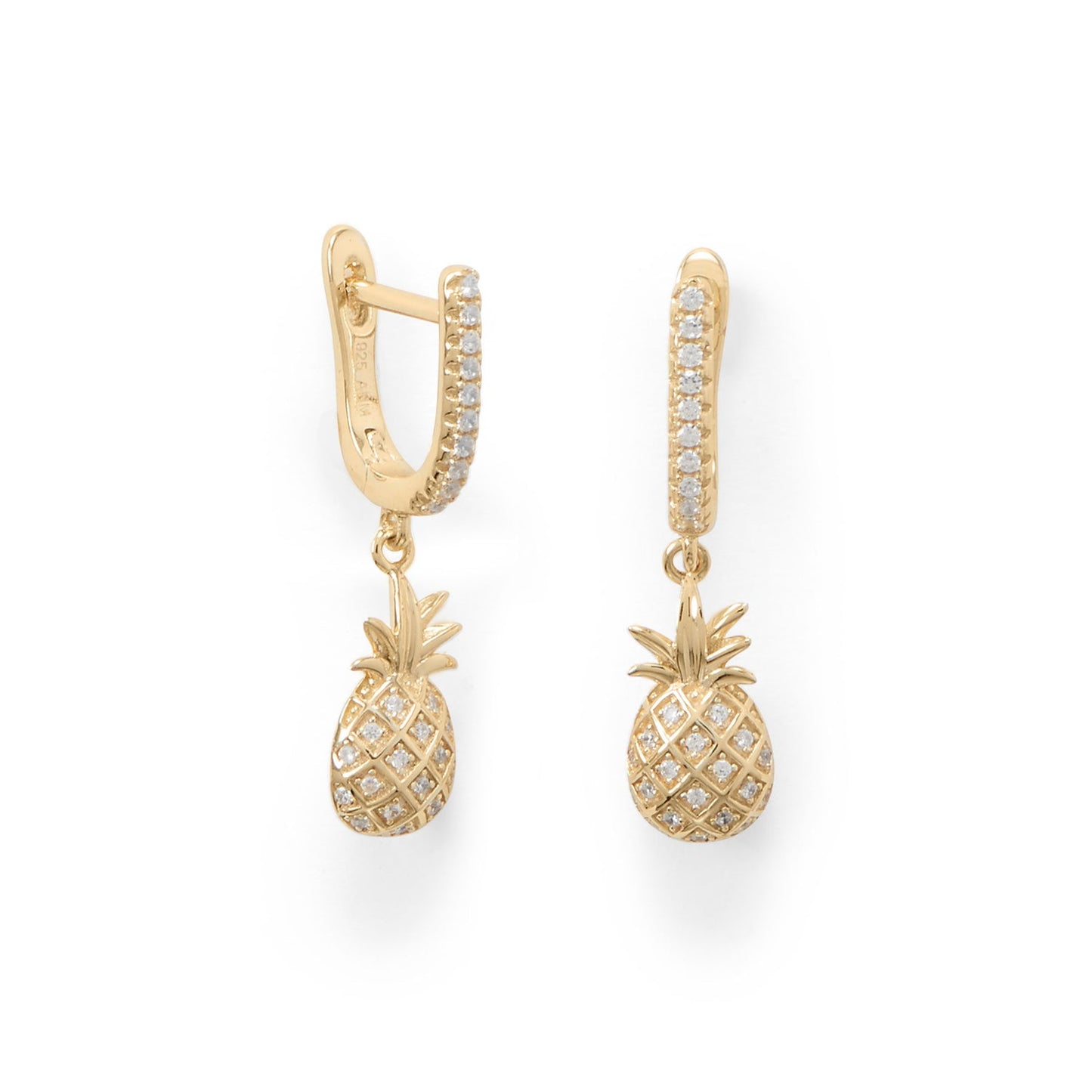 Sweetness! Gold Plated Pineapple Earrings