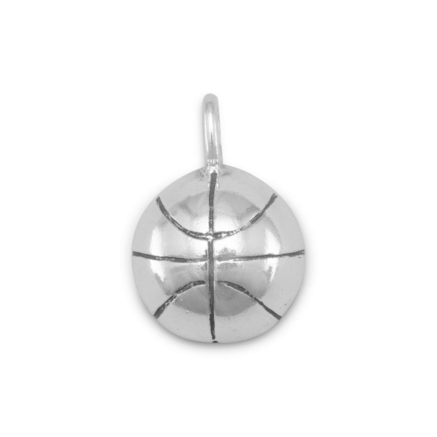 1/2 Round Basketball Charm