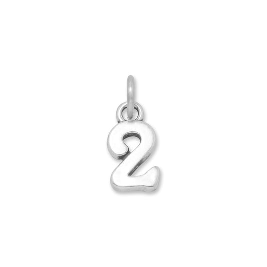 Oxidized "2" Charm