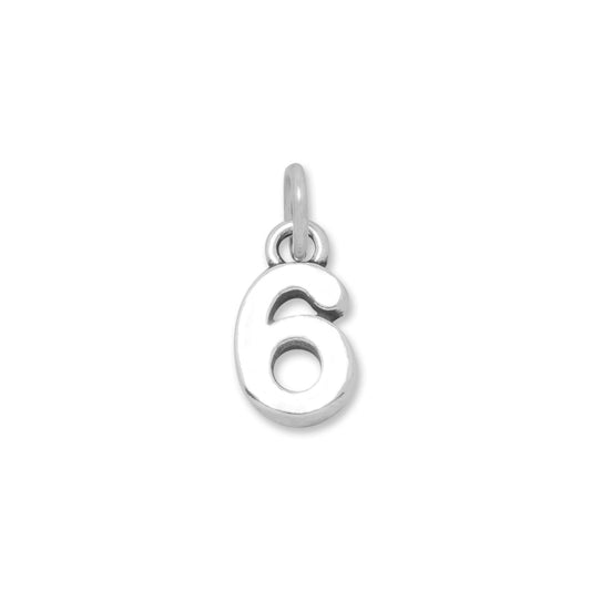 Oxidized "6" Charm