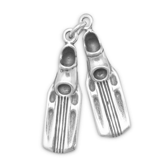 Oxidized Swim Fins Charm